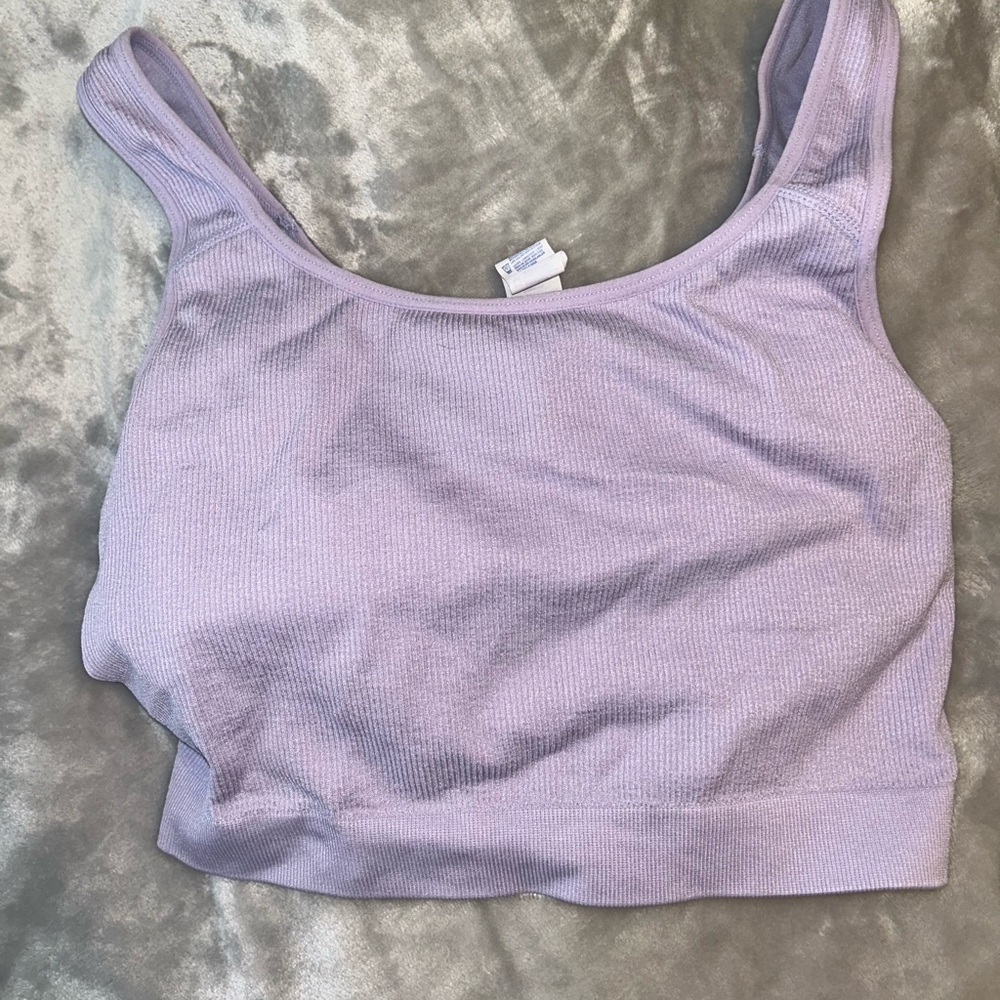 Lavender Ribbed Crop Top